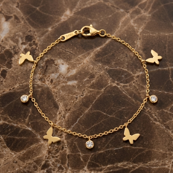 Butterfly Charm Bracelet (Anti-Tarnish)