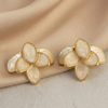Ivory Petal Bloom Stud Earrings (Anti-Tarnish)