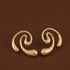 Gold Abstract Swirl Stud Earrings (Anti-Tarnish)