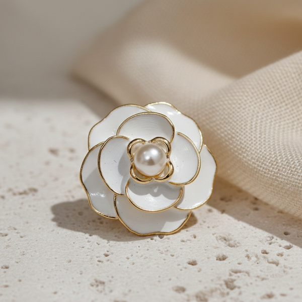 Pearl Ivory Bloom Stud Earrings