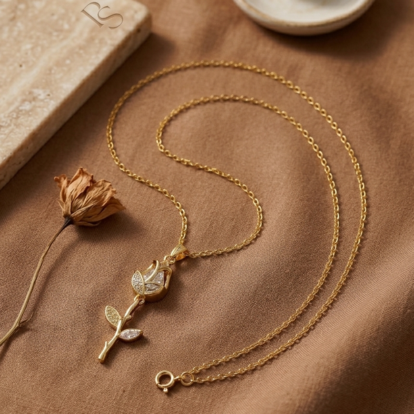 Enchanted Rose Pendant Necklace (Anti-Tarnish)