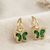 Green Butterfly Crystal Drop Earrings