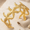 Golden Starfish Cuff Bracelet (Anti-Tarnish)
