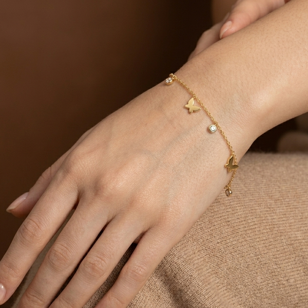 Butterfly Charm Bracelet (Anti-Tarnish)