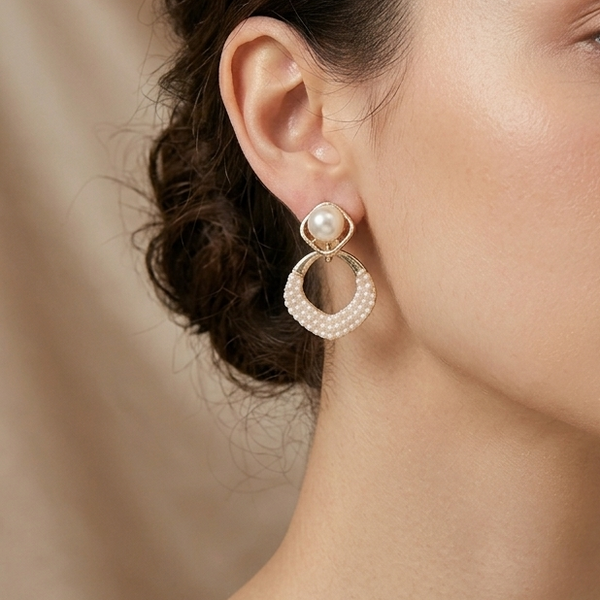 Pearl Halo Drop Earrings