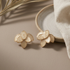 Ivory Petal Bloom Stud Earrings (Anti-Tarnish)