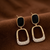 Golden Noir Geometric Drop Earrings (Anti-Tarnish)