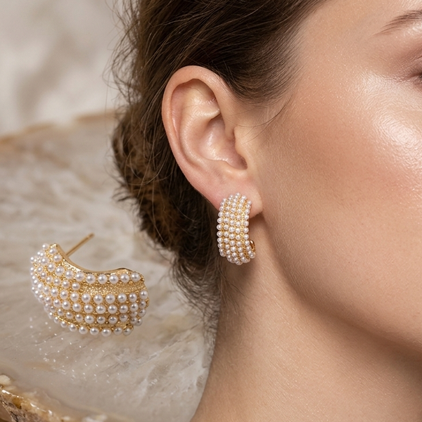 Gold Pearl Drop Earrings (Anti-Tarnish)