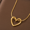 Gold Open Heart Pendant Necklace (Anti-Tarnish)