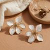 Golden Petal Bloom Stud Earrings