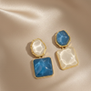 Ocean Glow Geometric Drop Earrings