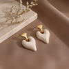 Marble Heart Drop Earrings
