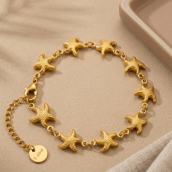 Golden Celestial Charm Bracelet (Anti-Tarnish)