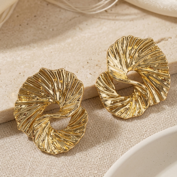 Aurelia Pleated Statement Studs (Anti-Tarnish)