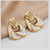 Golden Pearl Wave Statement Earrings (Anti-Tarnish)