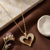 Golden Heart Sparkle Pendant Necklace (Anti-Tarnish)