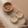 Golden Feather Hoop Earrings