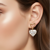 Crystal Heart Charm Drop Earrings (Anti Tarnish)