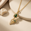 Emerald Bloom Pendant Necklace (Anti Tarnish)