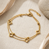 Golden Clover Layered Bracelet (Anti-Tarnish)