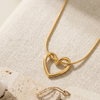 Gold Open Heart Pendant Necklace (Anti-Tarnish)