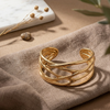 Golden Flow Sculpt Cuff (Anti-Tarnish)