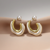 Pearl Curve Statement Drop Earrings