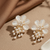 Ivory Bloom Pearl Drop Earrings (Anti-Tarnish)