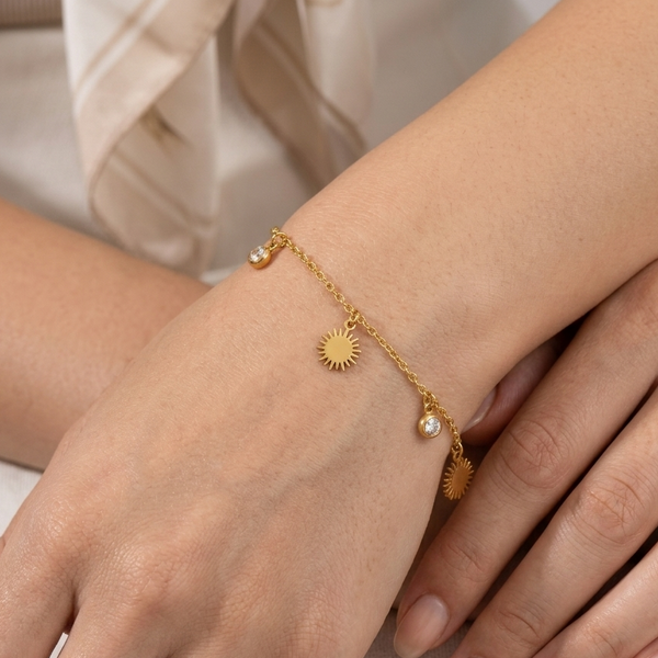 Solar Glow Charm Bracelet (Anti-Tarnish)