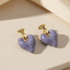 Lavender Heart Statement Studs