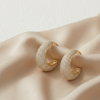 Luxe Pavé Curve Hoop Earrings
