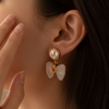 Pearl Bow Charm Studs