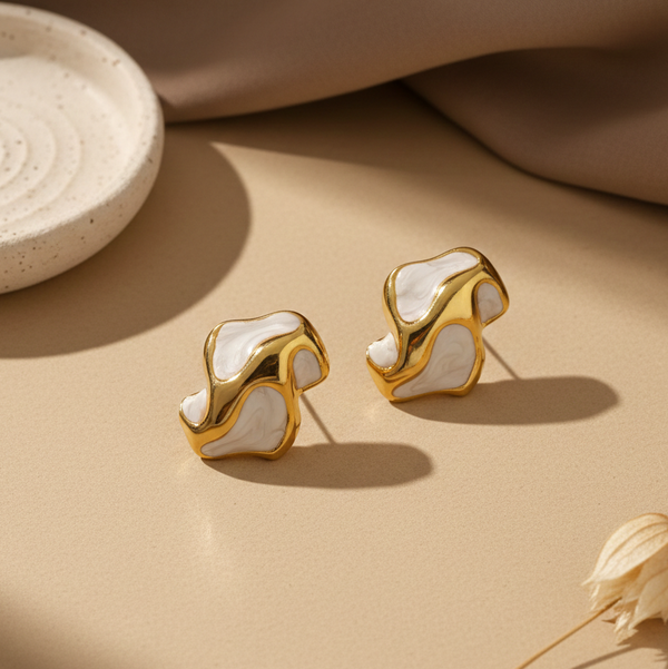 Ivory Wave Statement Studs