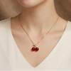 Gold Cherry Pendant Necklace (Anti-Tarnish)