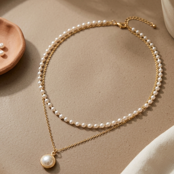 Tiered Pearl Necklace (Anti-Tarnish)