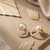 Gold Pearl Circle Stud Earrings