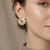 Ivory Petal Bloom Stud Earrings