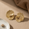 Aurelia Pleated Statement Studs (Anti-Tarnish)