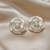 Pearl Ivory Bloom Stud Earrings
