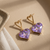 Amethyst Heart Drop Earrings (Anti-Tarnish)