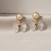 Pearl Bow Charm Studs
