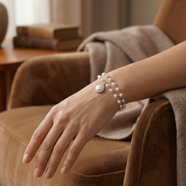 Luna Pearl Charm Bracelet