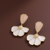 Blush Petal Floral Drop Earrings