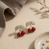 Crimson Cherry Spark Earrings (Anti-Tarnish)