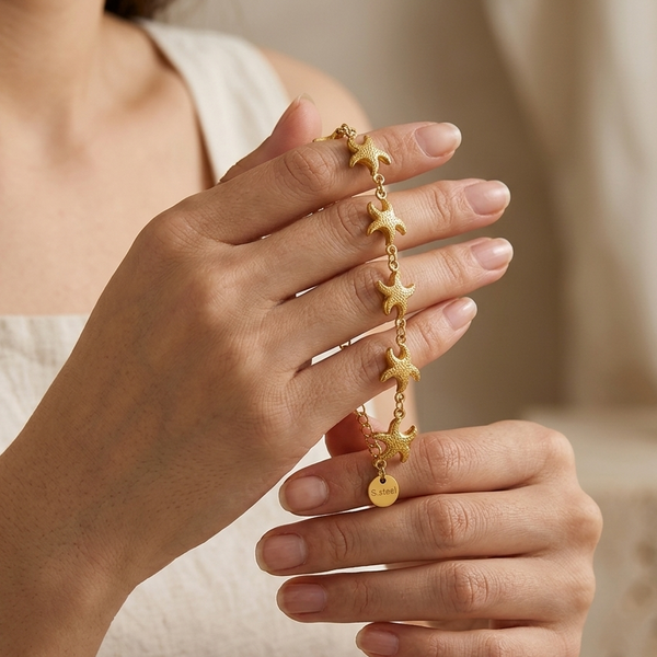 Golden Celestial Charm Bracelet (Anti-Tarnish)