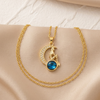 Gold Moonstone Crescent Pendant Necklace (Anti-Tarnish)