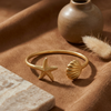 Gold Starfish Open Cuff Bracelet (Anti-Tarnish)