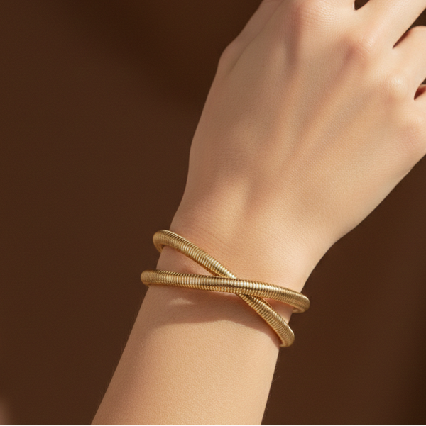 Twisted Gold Stack (Anti Tarnish)