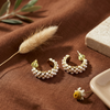 Pearl Crescent Hoop Earrings (Anti-Tarnish)