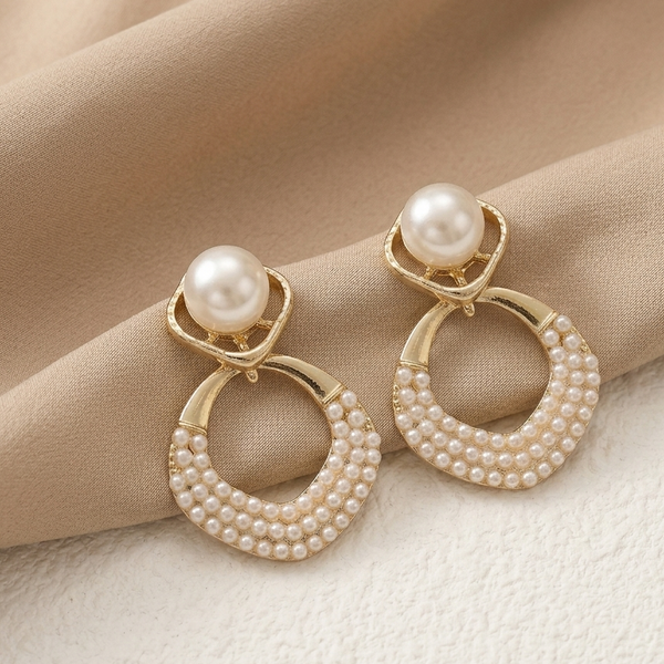 Pearl Halo Drop Earrings